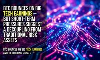 BTC bounces on big tech earnings – but short-term pressures suggest a decoupling from traditional risk assets