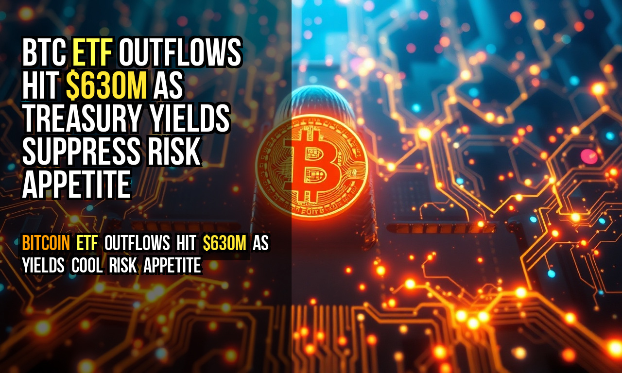 BTC ETF outflows hit $630M as Treasury yields suppress risk appetite