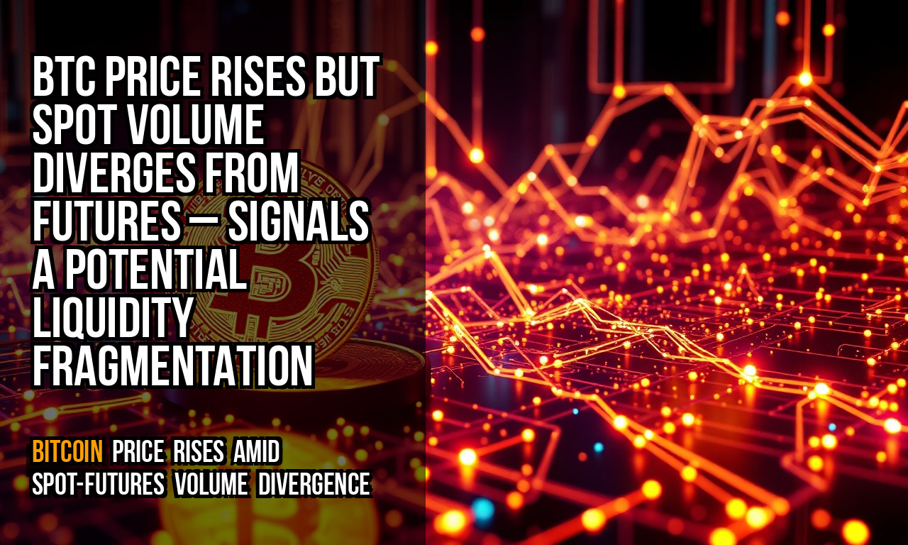 BTC price rises but spot volume diverges from futures – signals a potential liquidity fragmentation