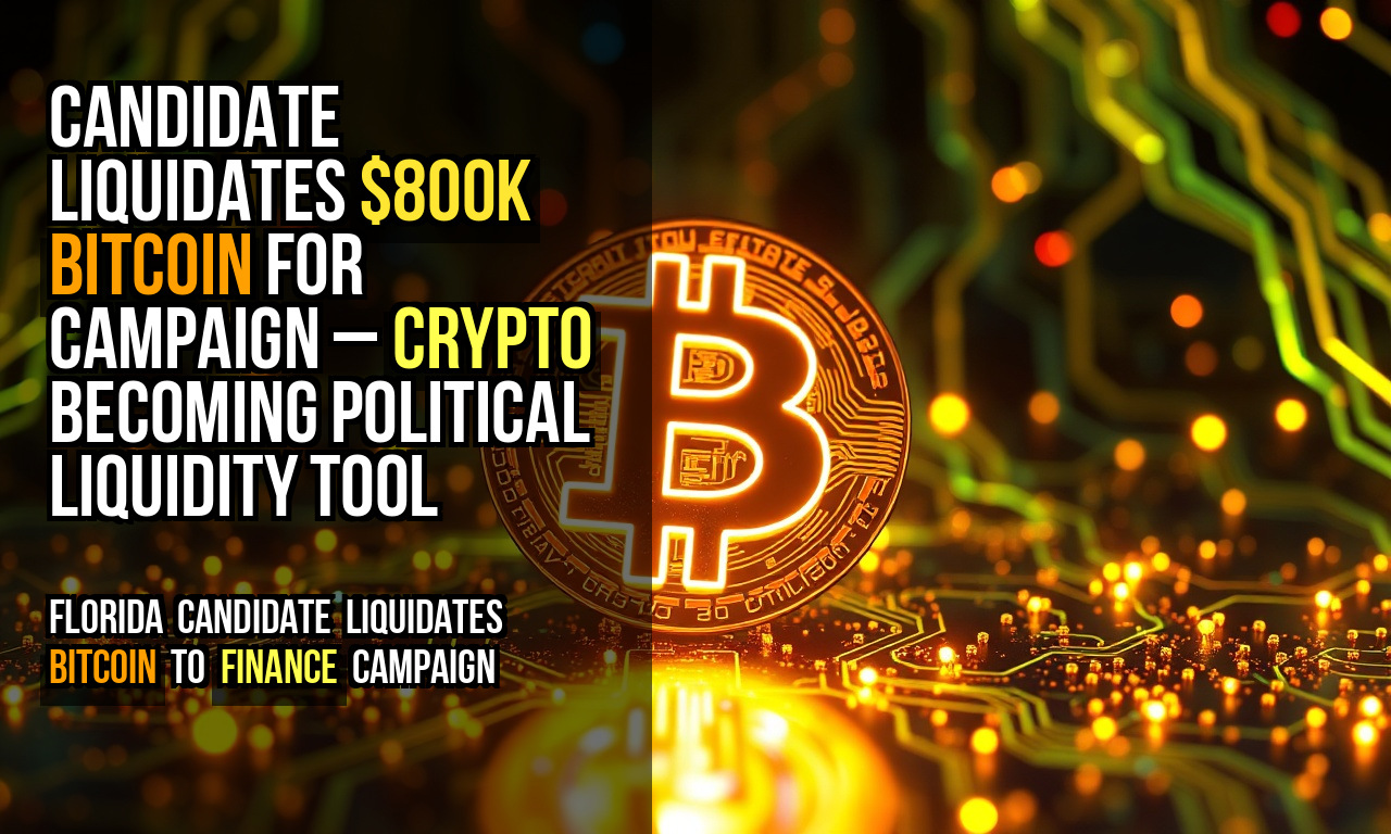 Candidate liquidates $800K Bitcoin for campaign – crypto becoming political liquidity tool