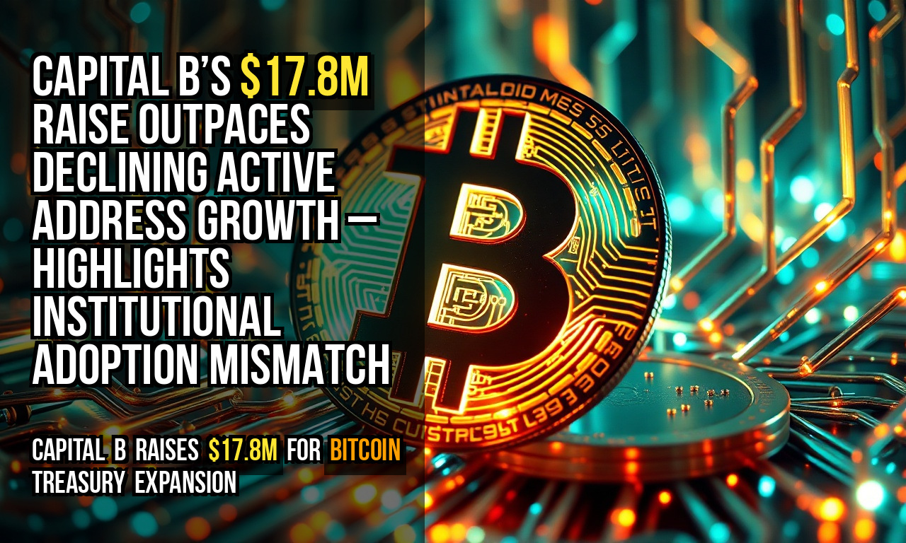 Capital B’s $17.8M raise outpaces declining active address growth – highlights institutional adoption mismatch