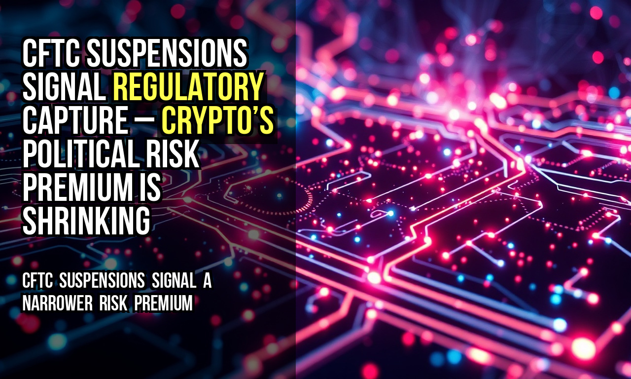 CFTC suspensions signal regulatory capture – crypto’s political risk premium is shrinking