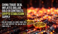 China trade deal inflates dollar. Gold OI contrasts crypto stablecoin supply