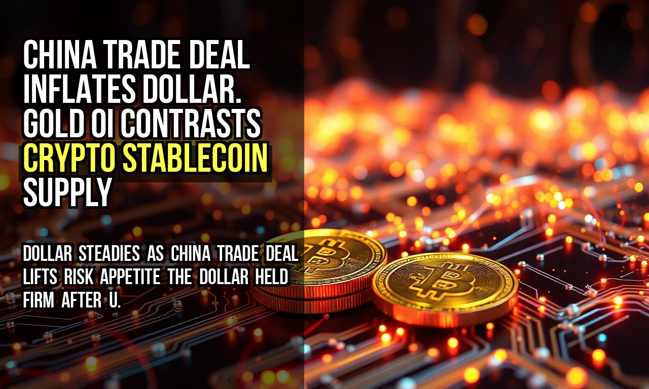 China trade deal inflates dollar. Gold OI contrasts crypto stablecoin supply