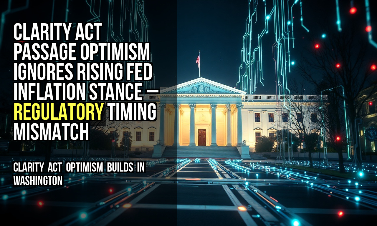 Clarity Act passage optimism ignores rising Fed inflation stance – regulatory timing mismatch