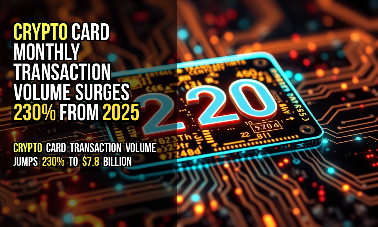 Crypto card monthly transaction volume surges 230% from 2025