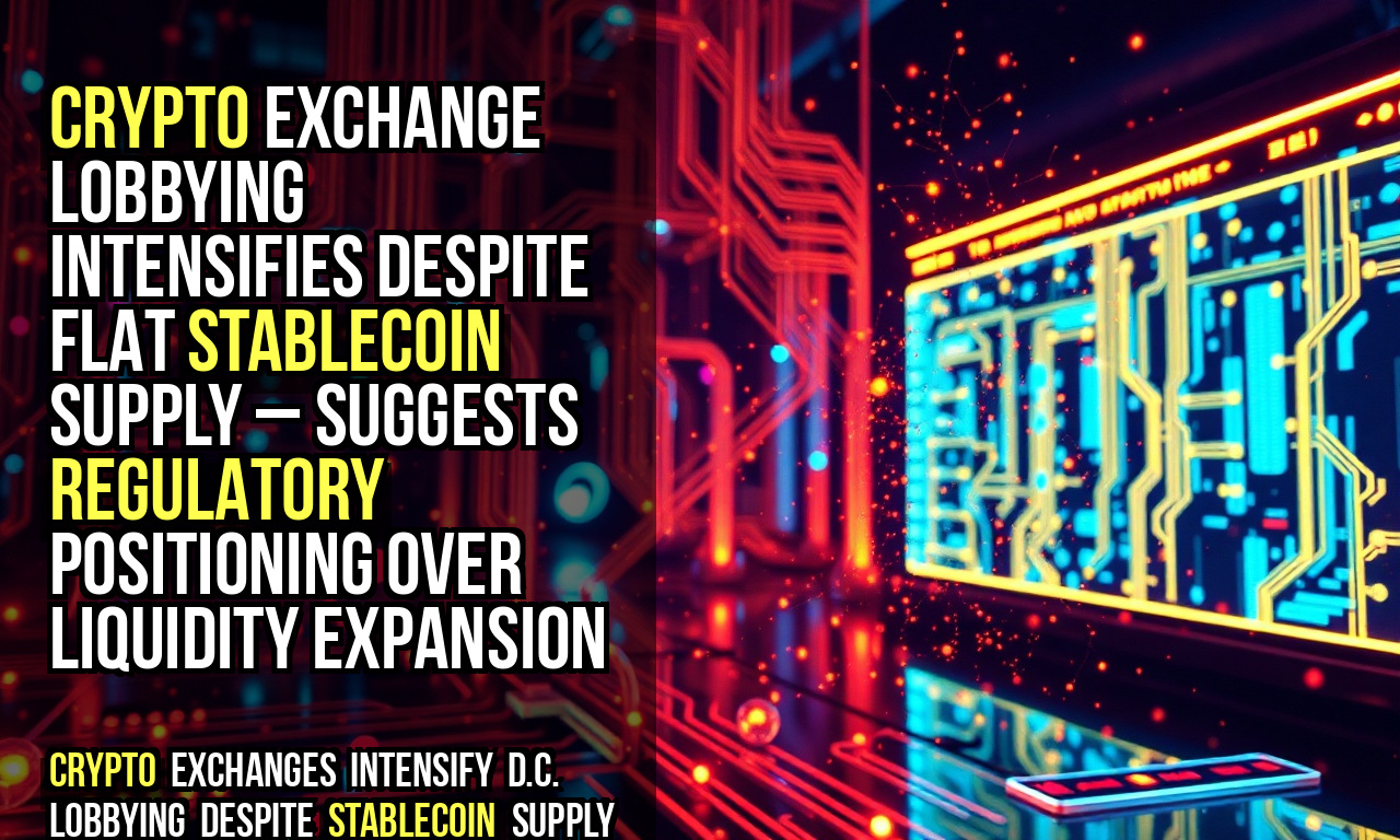 Crypto exchange lobbying intensifies despite flat stablecoin supply – suggests regulatory positioning over liquidity expansion