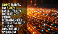 Crypto traders pay 8,700% annualized fees for AI bets yet overall derivatives open interest stagnates – signals concentrated, speculative leverage