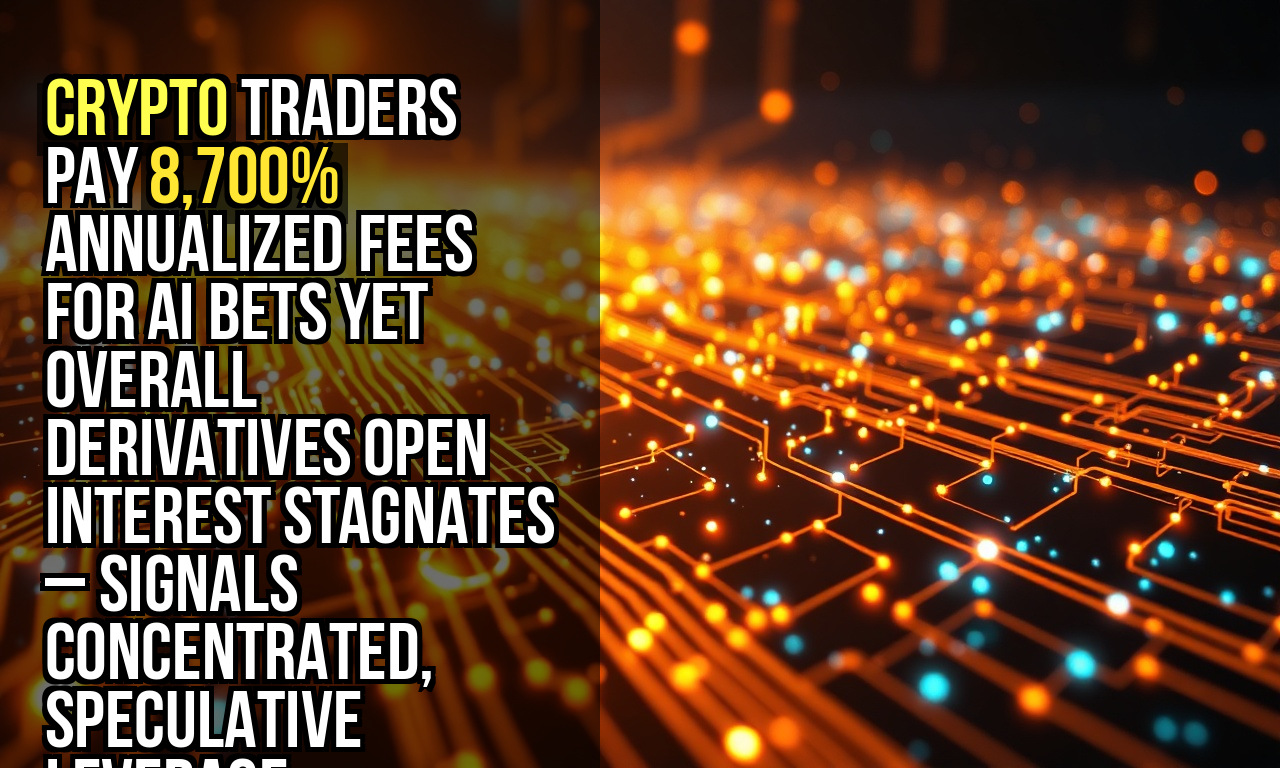 Crypto traders pay 8,700% annualized fees for AI bets yet overall derivatives open interest stagnates – signals concentrated, speculative leverage