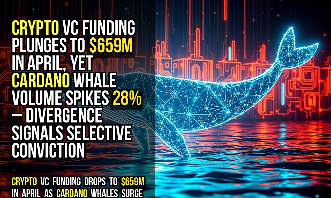 Crypto VC funding plunges to $659M in April, yet Cardano whale volume spikes 28% – divergence signals selective conviction