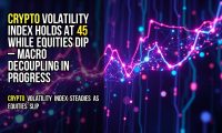Crypto volatility index holds at 45 while equities dip – macro decoupling in progress