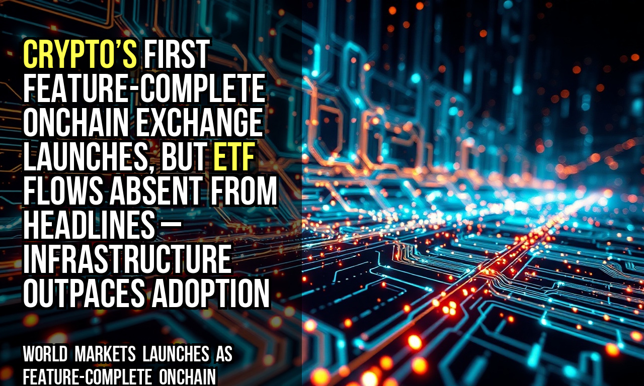 Crypto’s first feature-complete onchain exchange launches, but ETF flows absent from headlines – infrastructure outpaces adoption