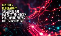 Crypto’s regulatory tailwinds are overstated. Hidden positioning shows rate sensitivity