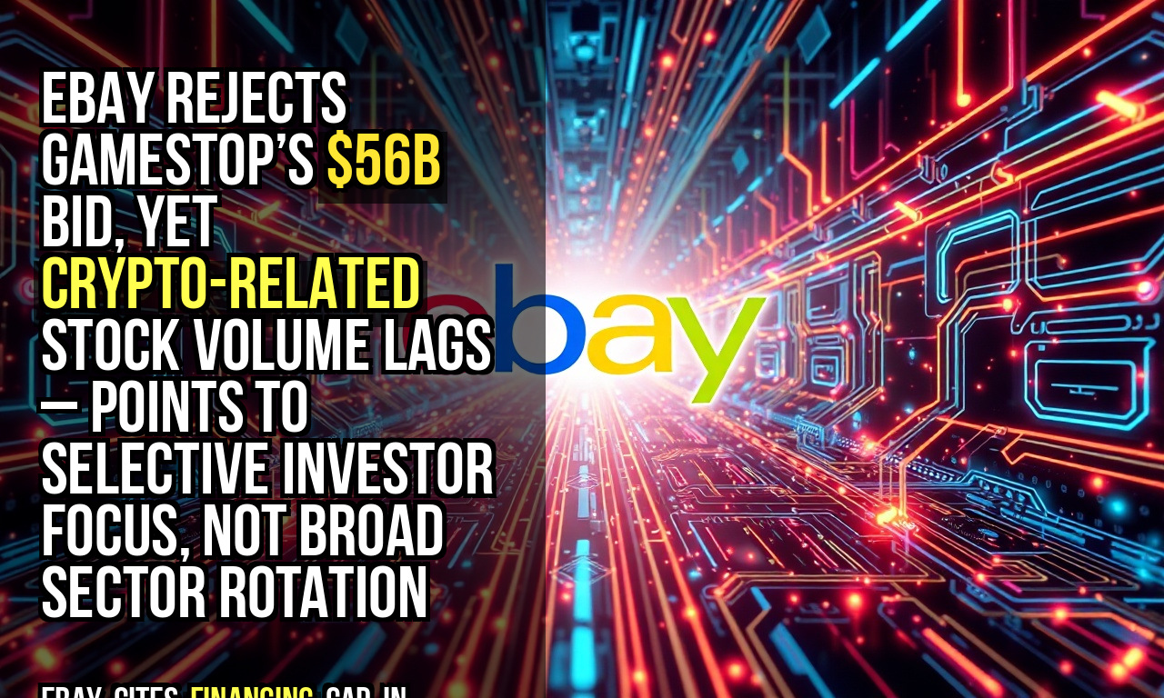 EBay rejects GameStop’s $56B bid, yet crypto-related stock volume lags – points to selective investor focus, not broad sector rotation
