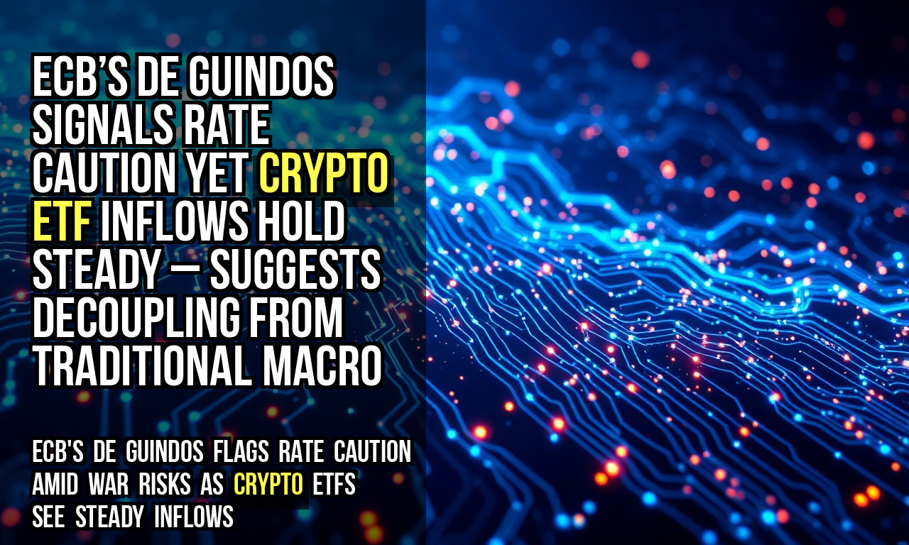 ECB’s de Guindos signals rate caution yet crypto ETF inflows hold steady – suggests decoupling from traditional macro