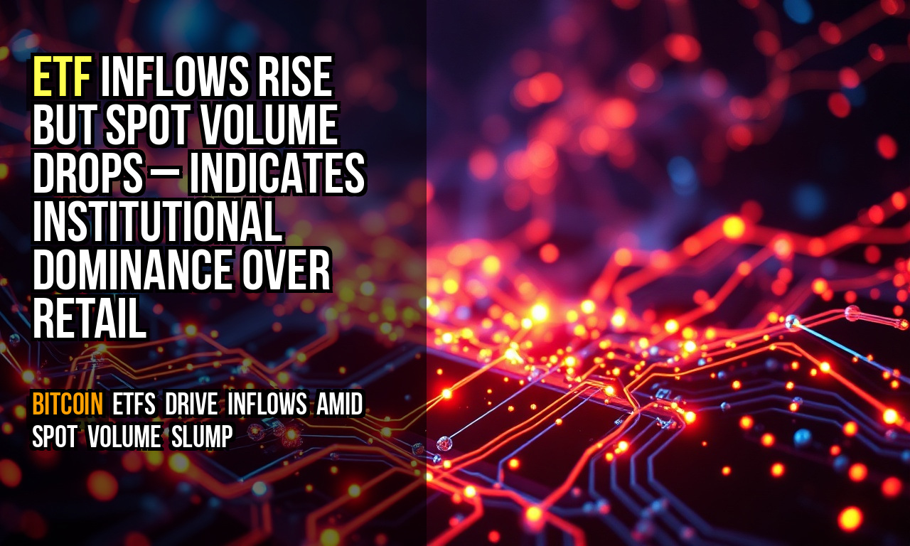 ETF inflows rise but spot volume drops – indicates institutional dominance over retail