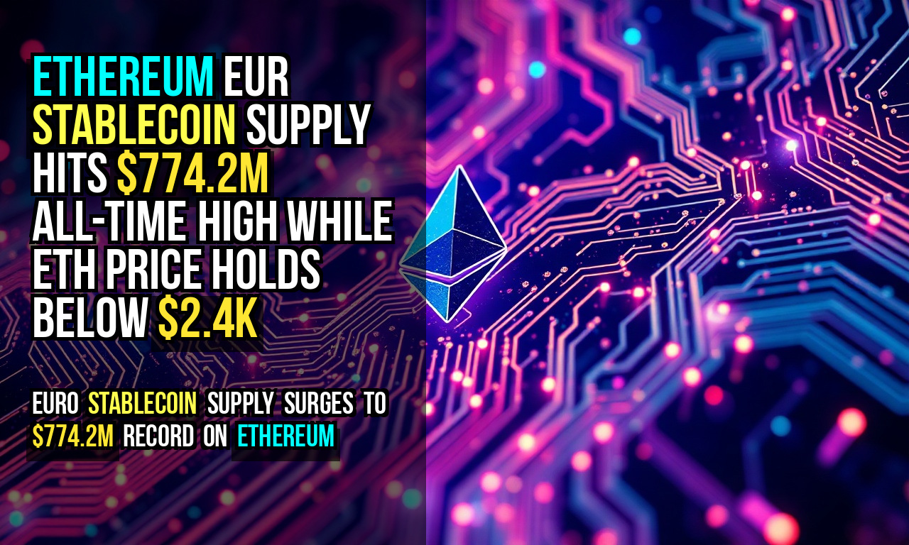 Ethereum EUR stablecoin supply hits $774.2M all-time high while ETH price holds below $2.4K