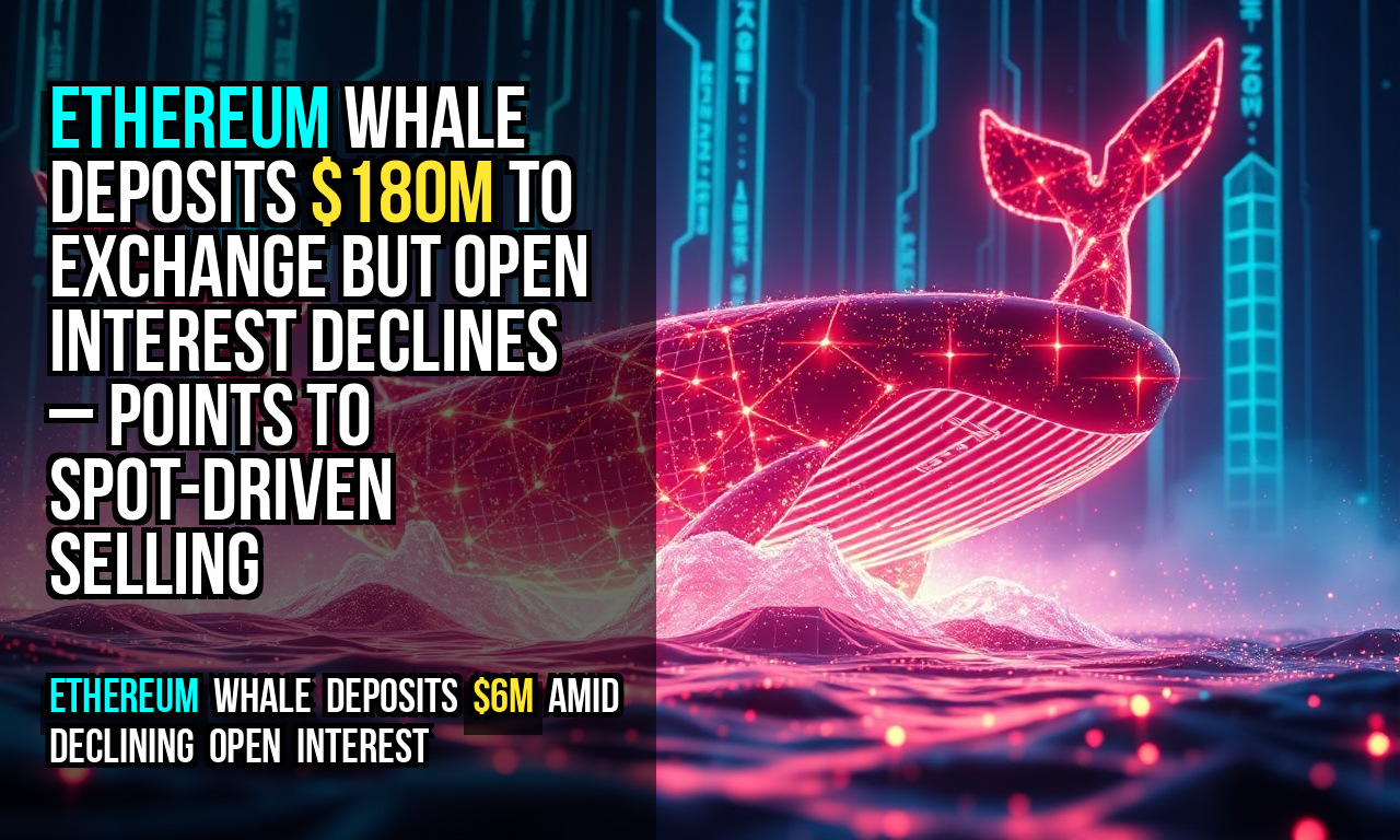 Ethereum whale deposits $180M to exchange but open interest declines – points to spot-driven selling