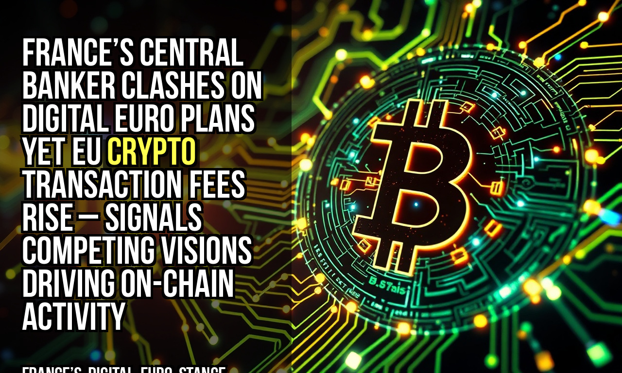 France’s central banker clashes on digital euro plans yet EU crypto transaction fees rise – signals competing visions driving on-chain activity