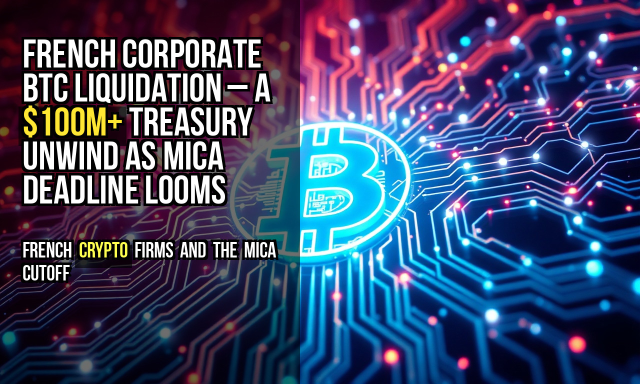 French corporate BTC liquidation – a $100M+ treasury unwind as MiCA deadline looms