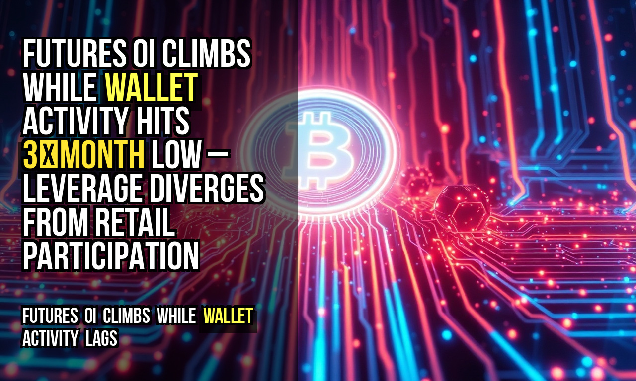 Futures OI climbs while wallet activity hits 3‑month low – leverage diverges from retail participation