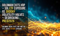 Goldman exits XRP – SOL ETF exposure as 30‑day volatility halves – de‑risking pre‑2026