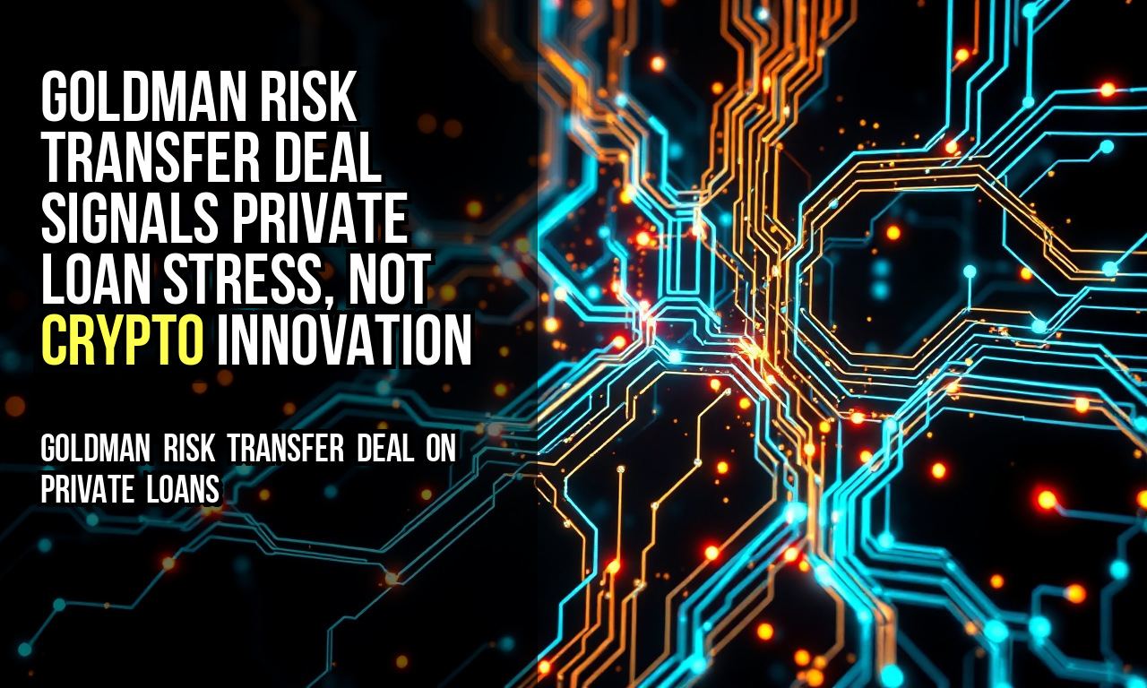Goldman risk transfer deal signals private loan stress, not crypto innovation