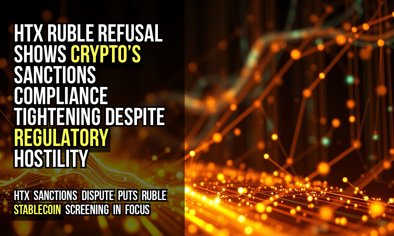 HTX ruble refusal shows crypto’s sanctions compliance tightening despite regulatory hostility