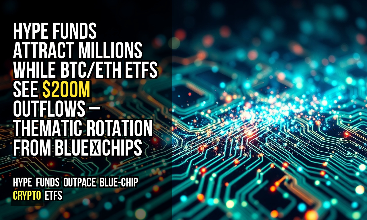 HYPE funds attract millions while BTC/ETH ETFs see $200M outflows – thematic rotation from blue‑chips