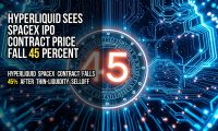 Hyperliquid sees SpaceX IPO contract price fall 45 percent