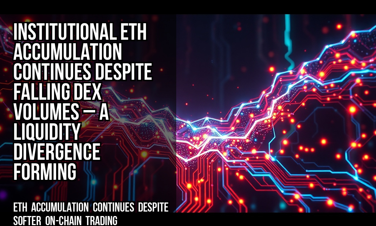 Institutional ETH accumulation continues despite falling DEX volumes – a liquidity divergence forming