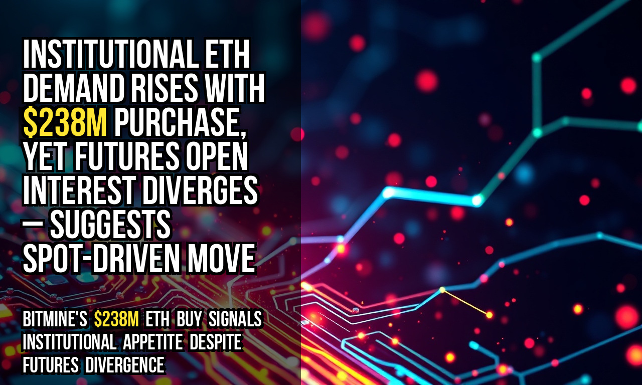 Institutional ETH demand rises with $238M purchase, yet futures open interest diverges – suggests spot-driven move