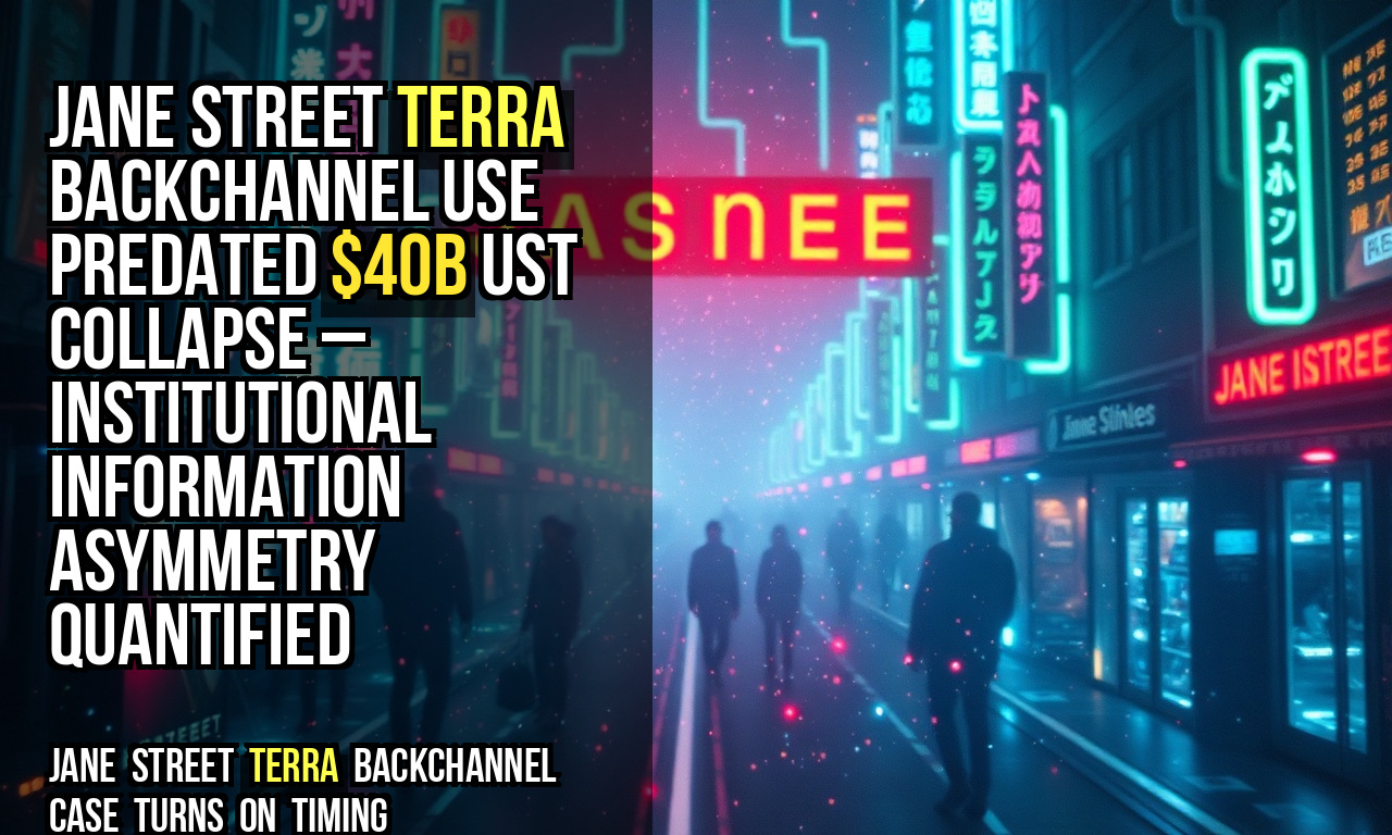 Jane Street Terra backchannel use predated $40B UST collapse – institutional information asymmetry quantified