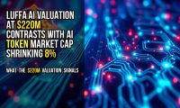 Luffa AI valuation at $220M contrasts with AI token market cap shrinking 8%
