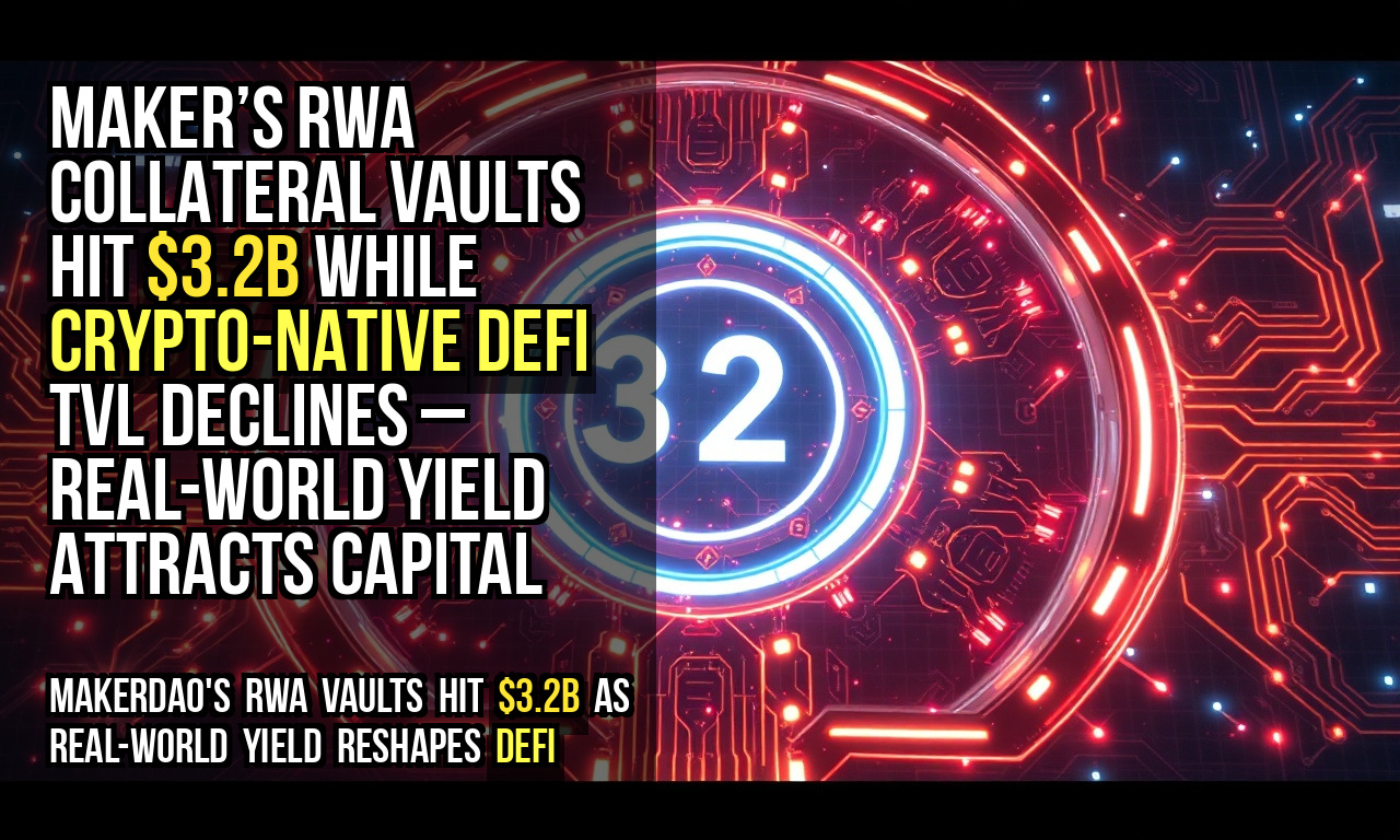 Maker’s RWA collateral vaults hit $3.2B while crypto-native DeFi TVL declines – real-world yield attracts capital