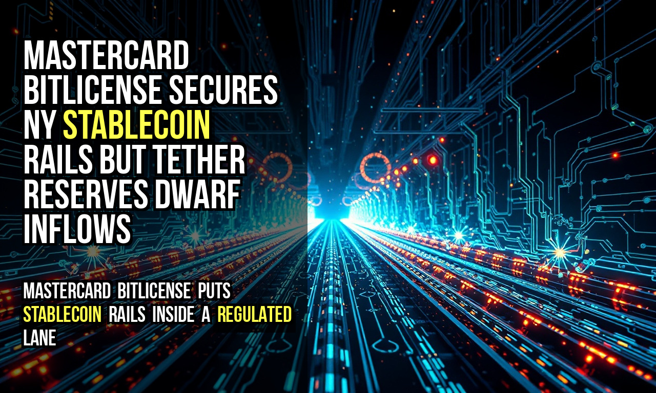 Mastercard BitLicense secures NY stablecoin rails but Tether reserves dwarf inflows