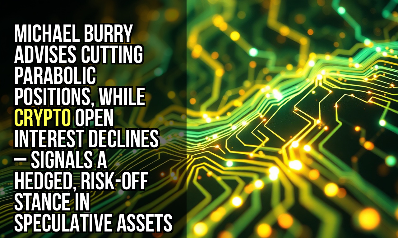Michael Burry advises cutting parabolic positions, while crypto open interest declines – signals a hedged, risk-off stance in speculative assets