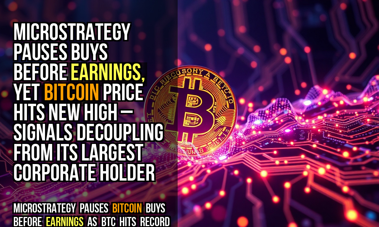 MicroStrategy pauses buys before earnings, yet Bitcoin price hits new high – signals decoupling from its largest corporate holder