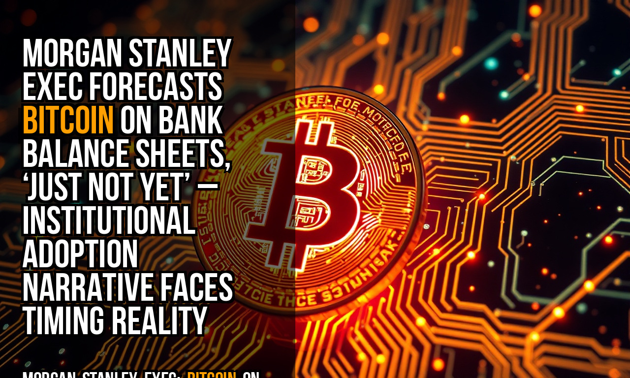 Morgan Stanley exec forecasts Bitcoin on bank balance sheets, ‘just not yet’ – institutional adoption narrative faces timing reality
