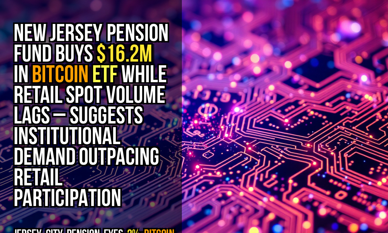 New Jersey pension fund buys $16.2M in Bitcoin ETF while retail spot volume lags – suggests institutional demand outpacing retail participation