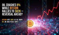 Oil crashes 6% while Bitcoin rallies to $82K – reversal ahead?