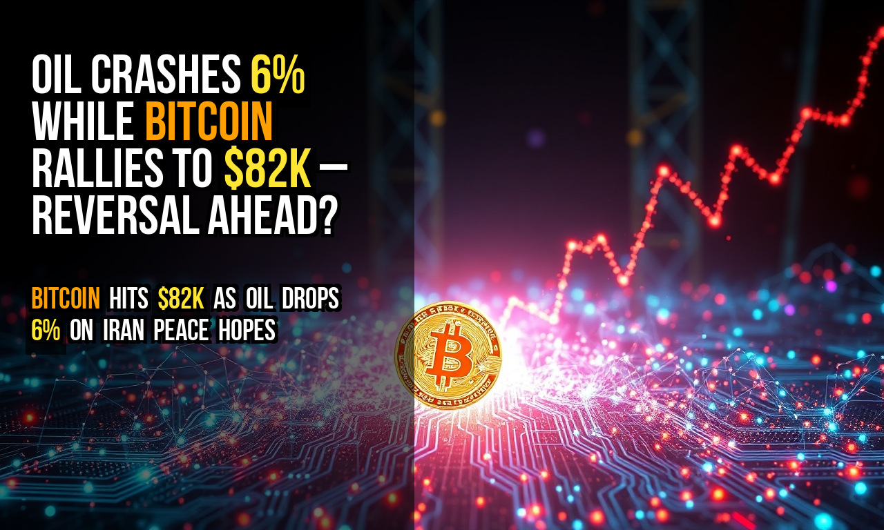 Oil crashes 6% while Bitcoin rallies to $82K – reversal ahead?