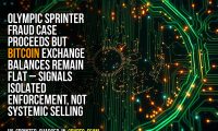 Olympic sprinter fraud case proceeds but Bitcoin exchange balances remain flat – signals isolated enforcement, not systemic selling