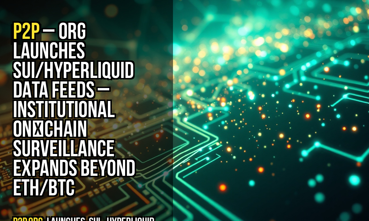 P2P – org launches Sui/Hyperliquid data feeds – institutional on‑chain surveillance expands beyond ETH/BTC