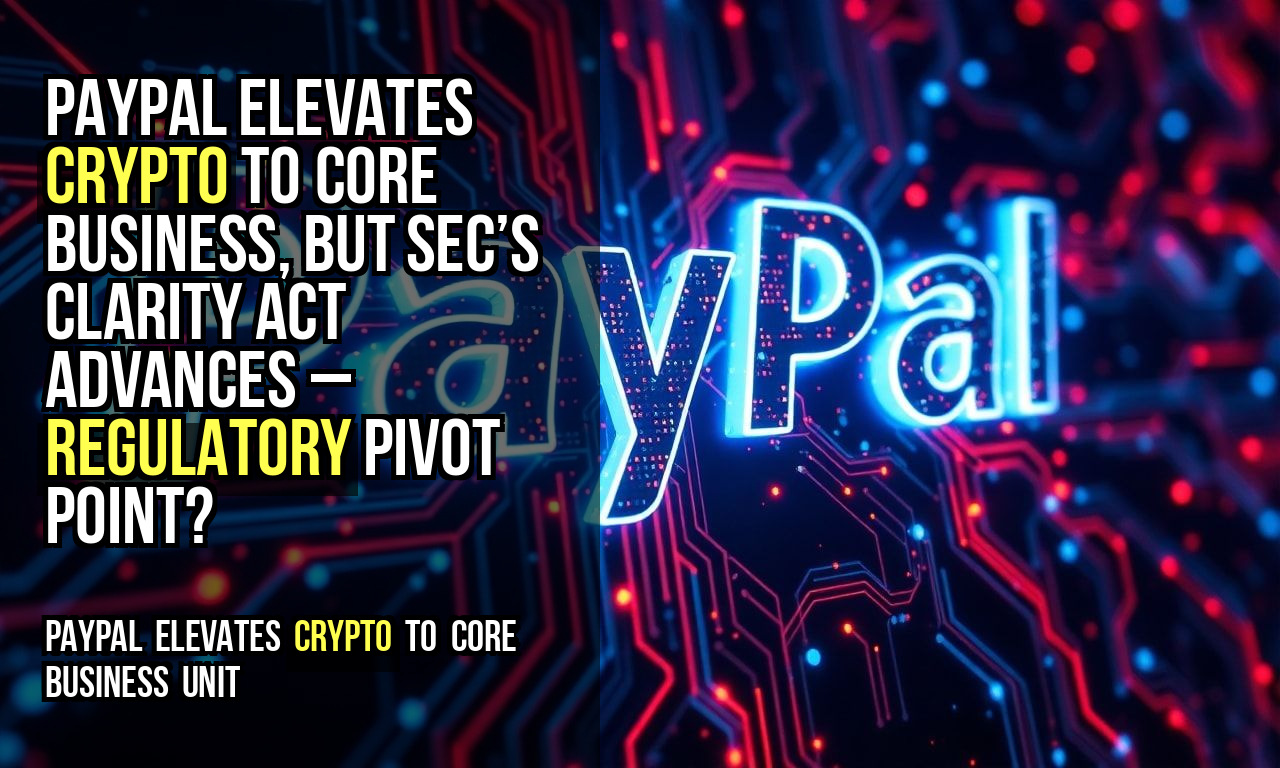 PayPal elevates crypto to core business, but SEC’s Clarity Act advances – regulatory pivot point?