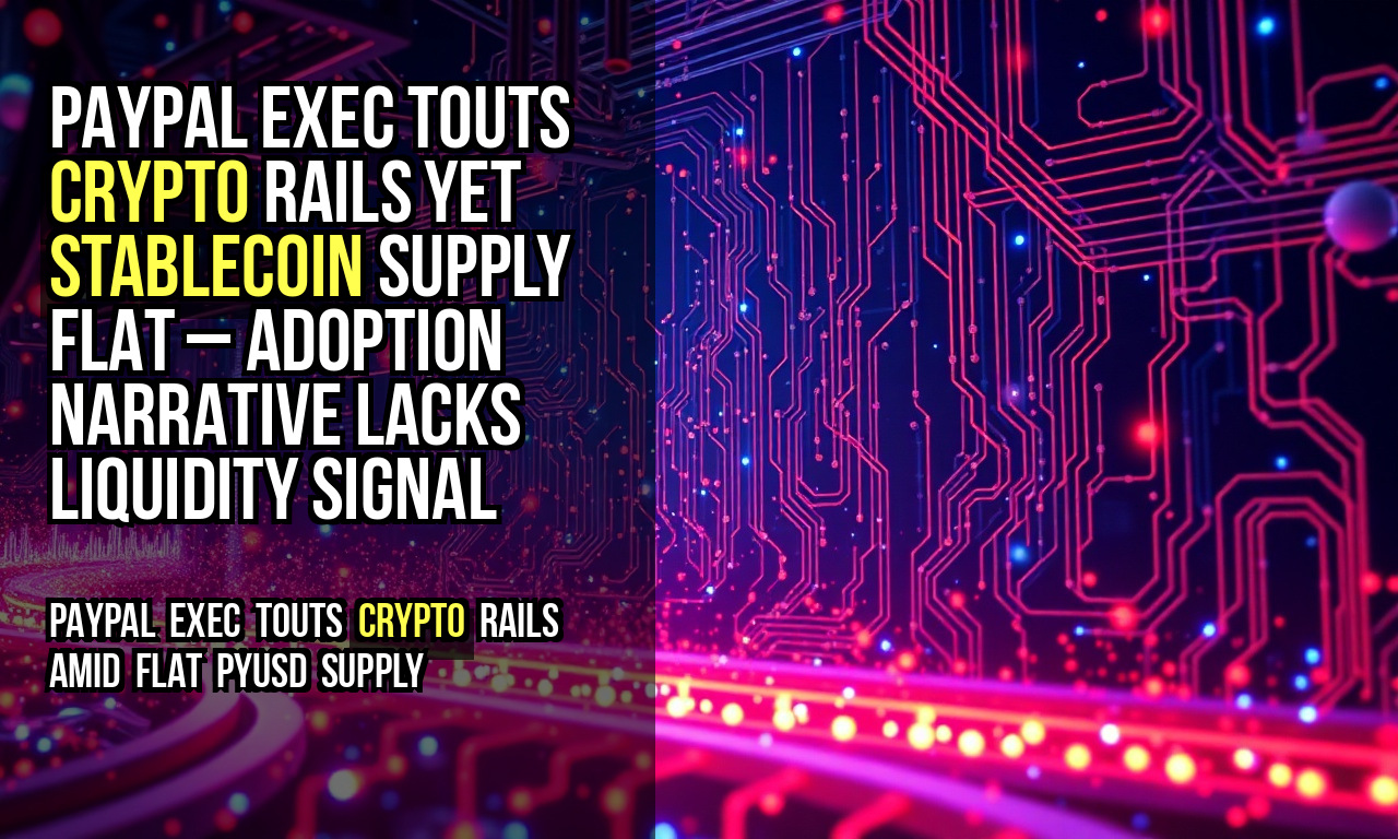 PayPal exec touts crypto rails yet stablecoin supply flat – adoption narrative lacks liquidity signal