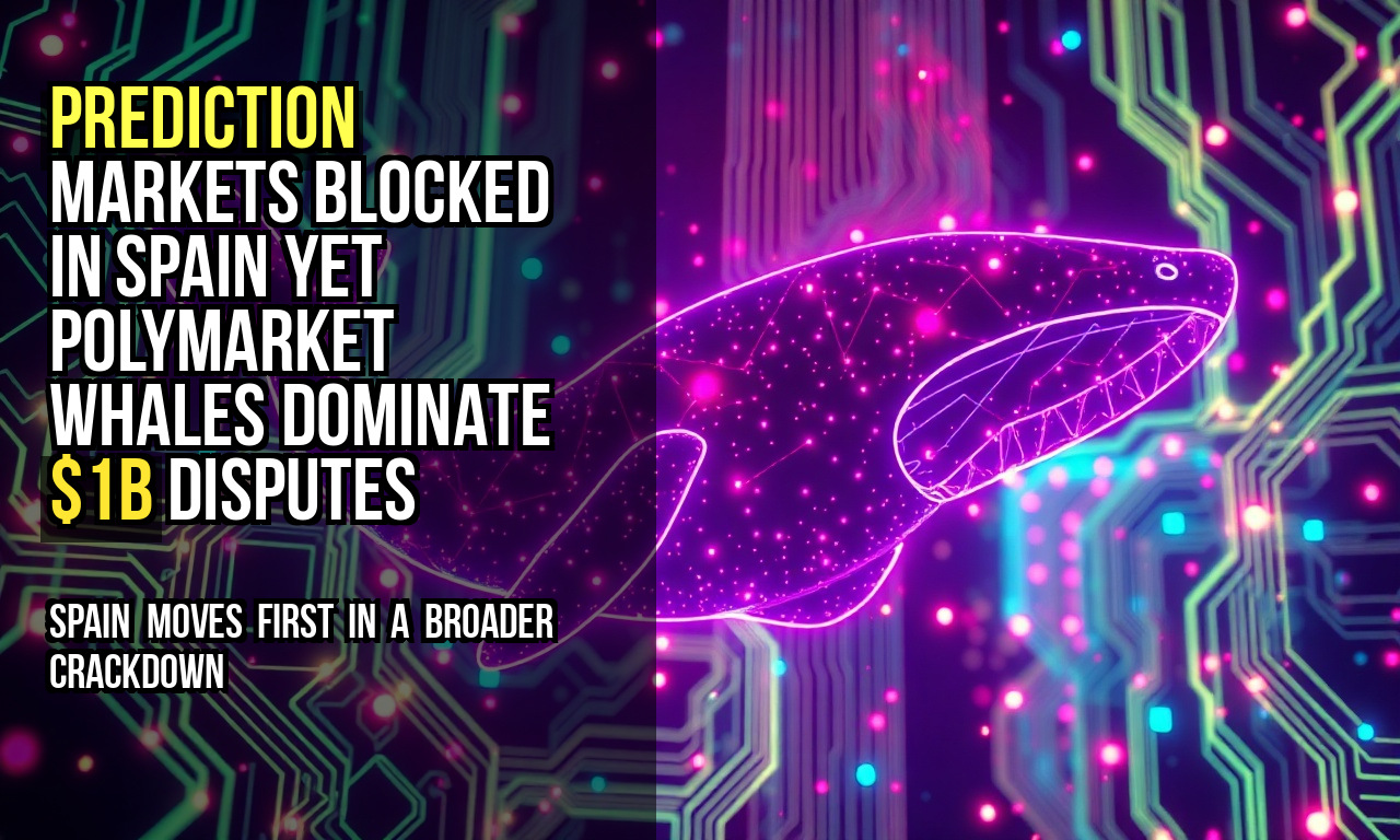 Prediction markets blocked in Spain yet Polymarket whales dominate $1B disputes