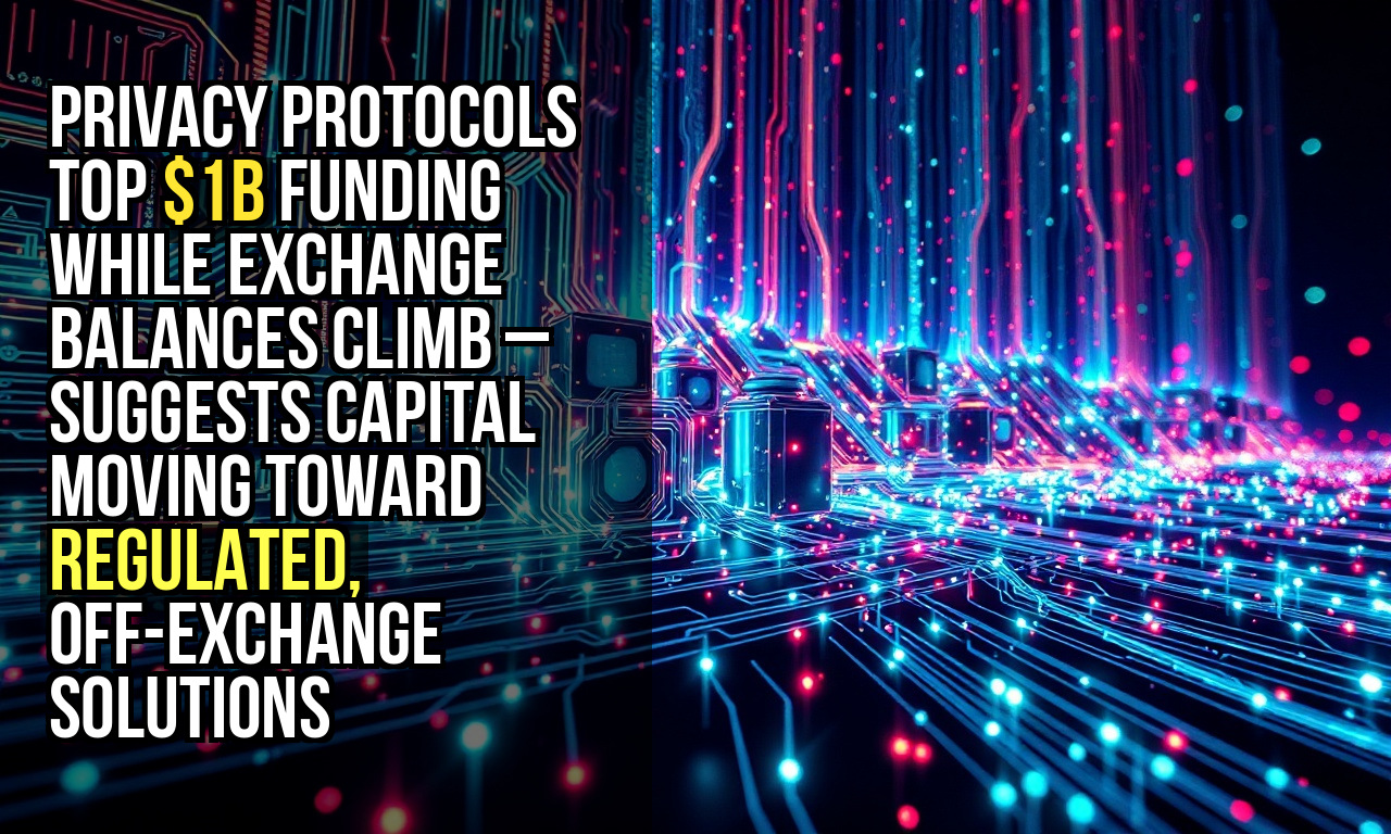 Privacy protocols top $1B funding while exchange balances climb – suggests capital moving toward regulated, off-exchange solutions