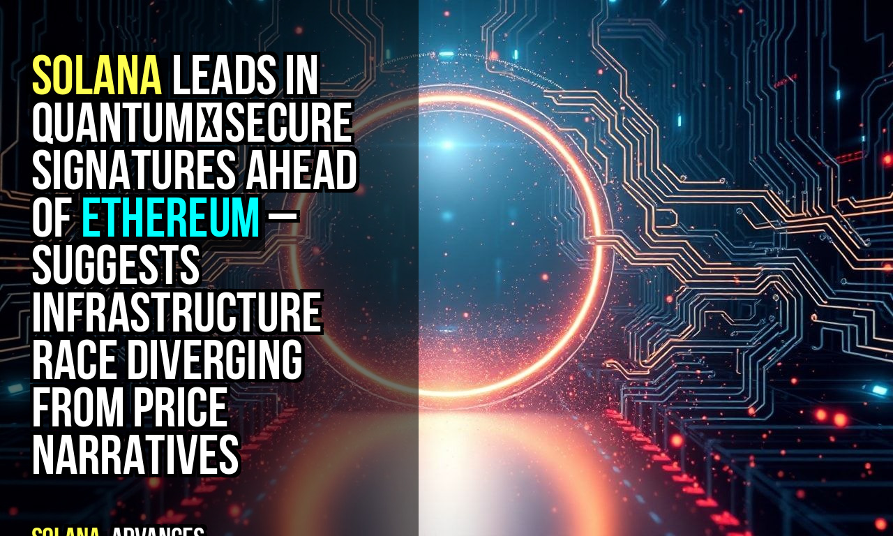 Solana leads in quantum‑secure signatures ahead of Ethereum – suggests infrastructure race diverging from price narratives