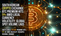 South Korean crypto exchange BTC premium hits 5% amid local currency volatility; global spot volume lags